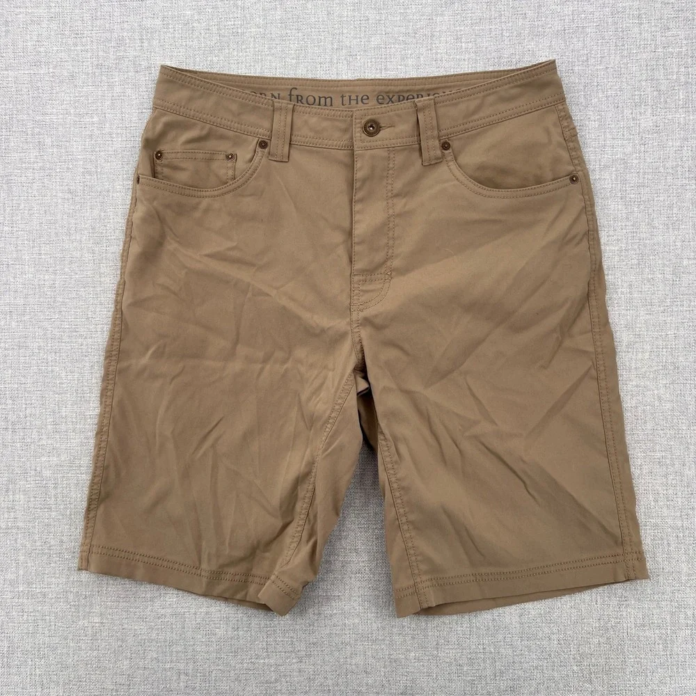 prAna Brion Shorts Men 32 Brown Stretch Nylon Outdoor Utility Hiking Gorpcore